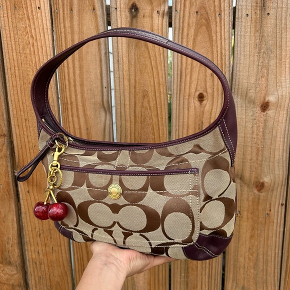 COACH Ergo Y2K Vintage Hobo Shoulder Bag Signature Canvas Purple - Picture 3 of 7